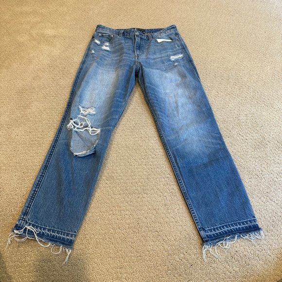 Abercrombie & Fitch Jeans Slim Straight Ankle Release Hem Boho Sz 27 #626113015 - Picture 4 of 13